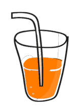 illustration d'un verre de jus qui se vide puis se remplit